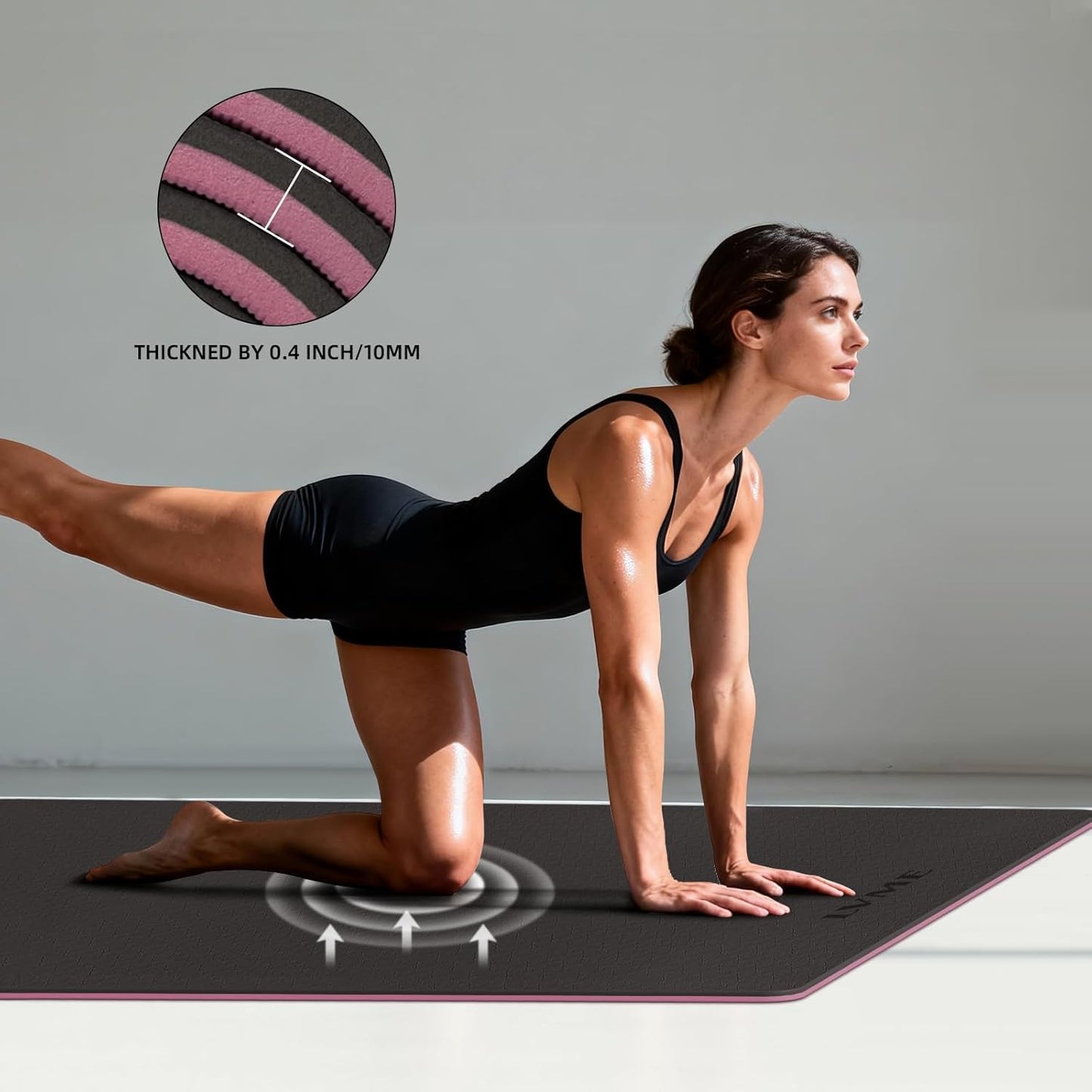 Yoga Mat Non Slip, Anti-Tear 1/4" & 2/5" Thick TPE Yoga Mats for Women and Men, a stylish and practical dual-tone yoga mat.72"x24" Exercise & Fitness Mat with Carrying Strap, Workout Mats for Yoga, Pilates and Floor Exercise