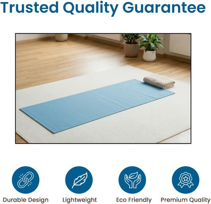 LFH Home Handmade Cotton Yoga Mat Cotton Rug picnic mat For Exercise, Workout, Fitness - Perfect Heavy Quality Eco Friendly Natural Cotton Woven Reversible Yoga Mats for Men & Women - 72x26 Inch.