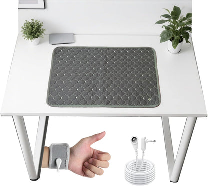 Conductive Metal Fabric Grounding Mat Set with Grounding Wristband and 15ft Cord for Bed/Desk/Floor/Feet - Machine Washable, Healthy Material to Improve Sleep and Wellness