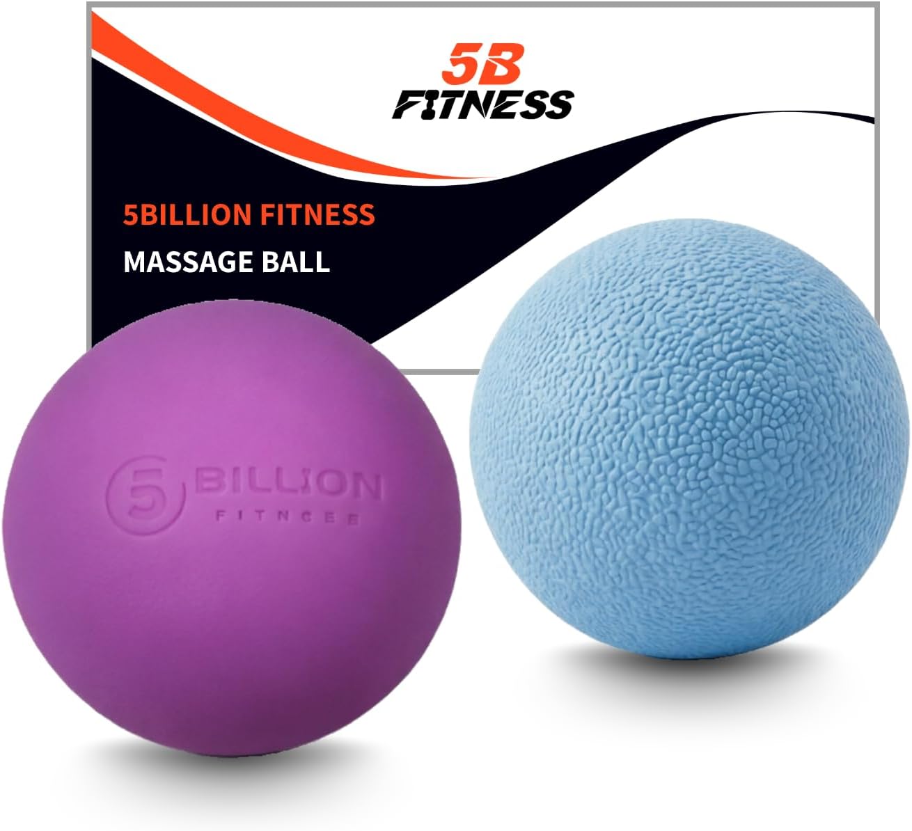 5BILLION FITNESS Peanut Massage Ball - Double Lacrosse Massage Ball & Mobility Ball for Physical Therapy - Deep Tissue Massage Tool for Myofascial Release, Muscle Relaxer, Acupoint Massage