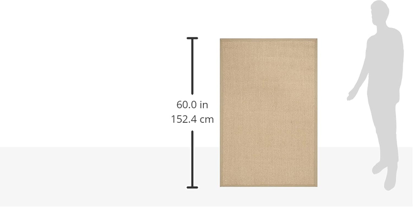 SAFAVIEH Area Rug 11x15 - Natural Fiber Collection - Large - Maize & Linen Color, Sisal, Woven Design with Border (NF141B) - Colors A
