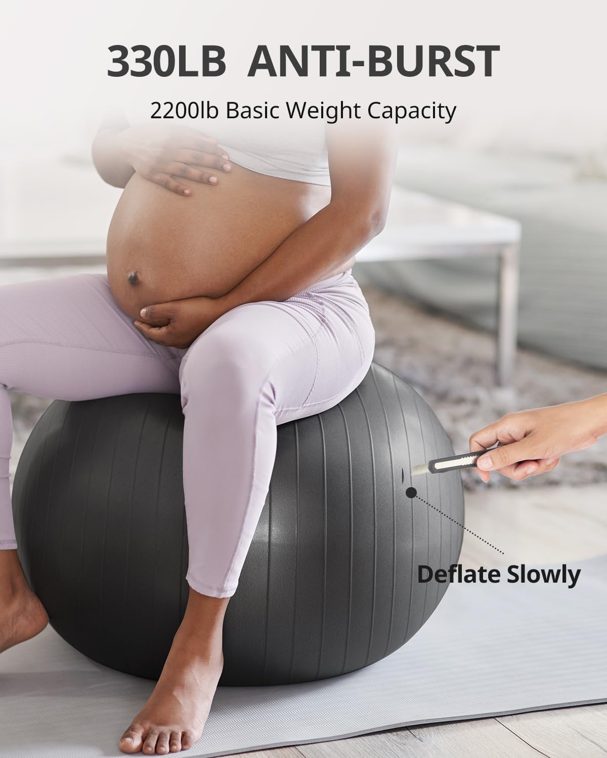 Trideer Exercise Ball for Yoga, Pilates & Fitness – Stability Ball Equipment for Home Gym & Office Chair, Core & Balance Training Accessories, Physical Therapy Equipment, Quick Pump Included, 5 Sizes