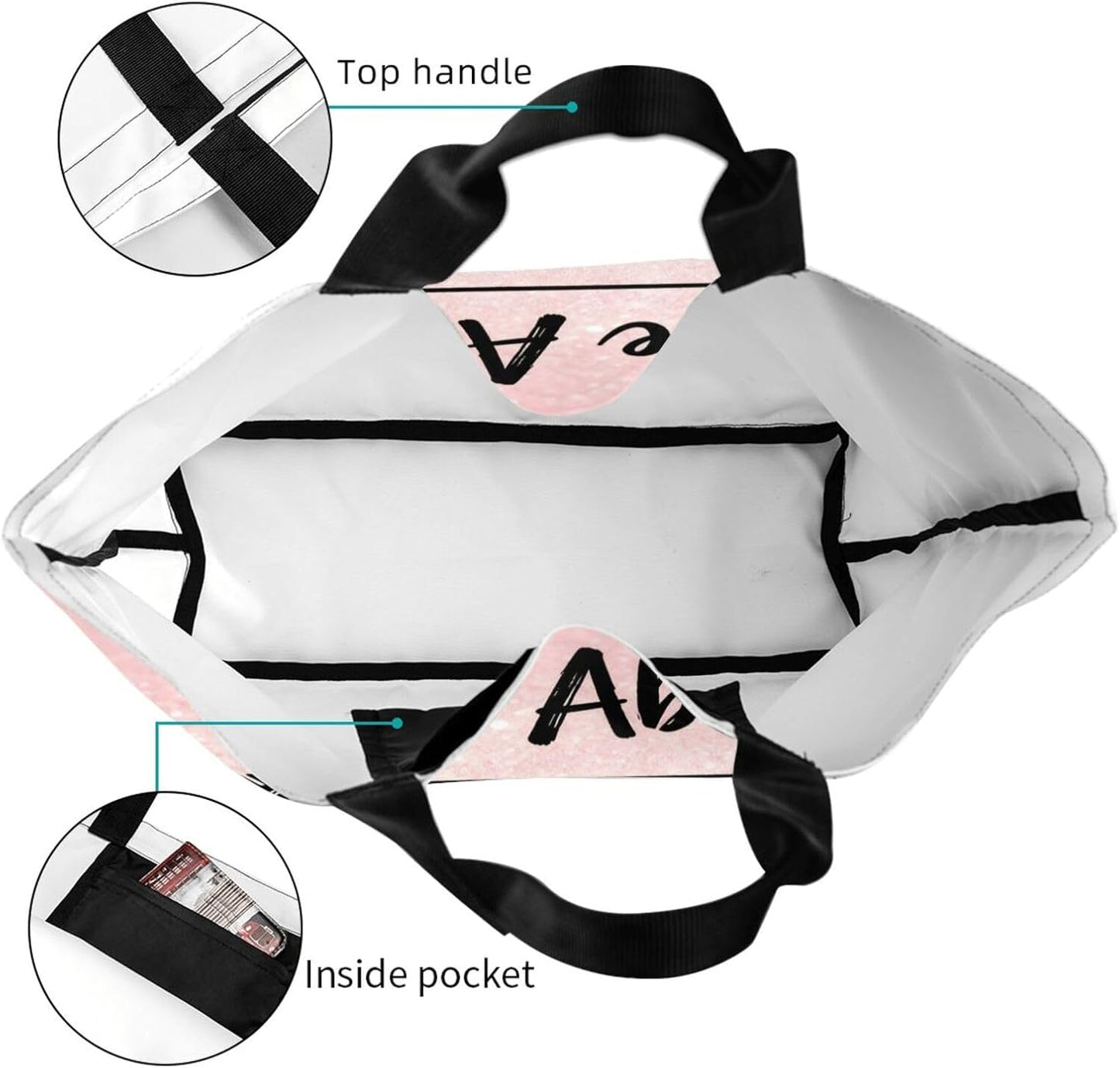 Tote Shoulder Bag Large Durable Reusable Eco-friendly Handbag Lightweight Stylish for Daily Use-19.7x15.7x5.9 Inch - Colors B