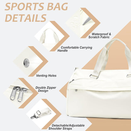 Gym Bag Womens Mens with Shoes Compartment and Wet Pocket Travel Duffel Bag for Women for Plane Sport Gym Tote Bags Swimming Yoga Waterproof Weekend Overnight Carry on Bag Hospital Holdalls - Colors A