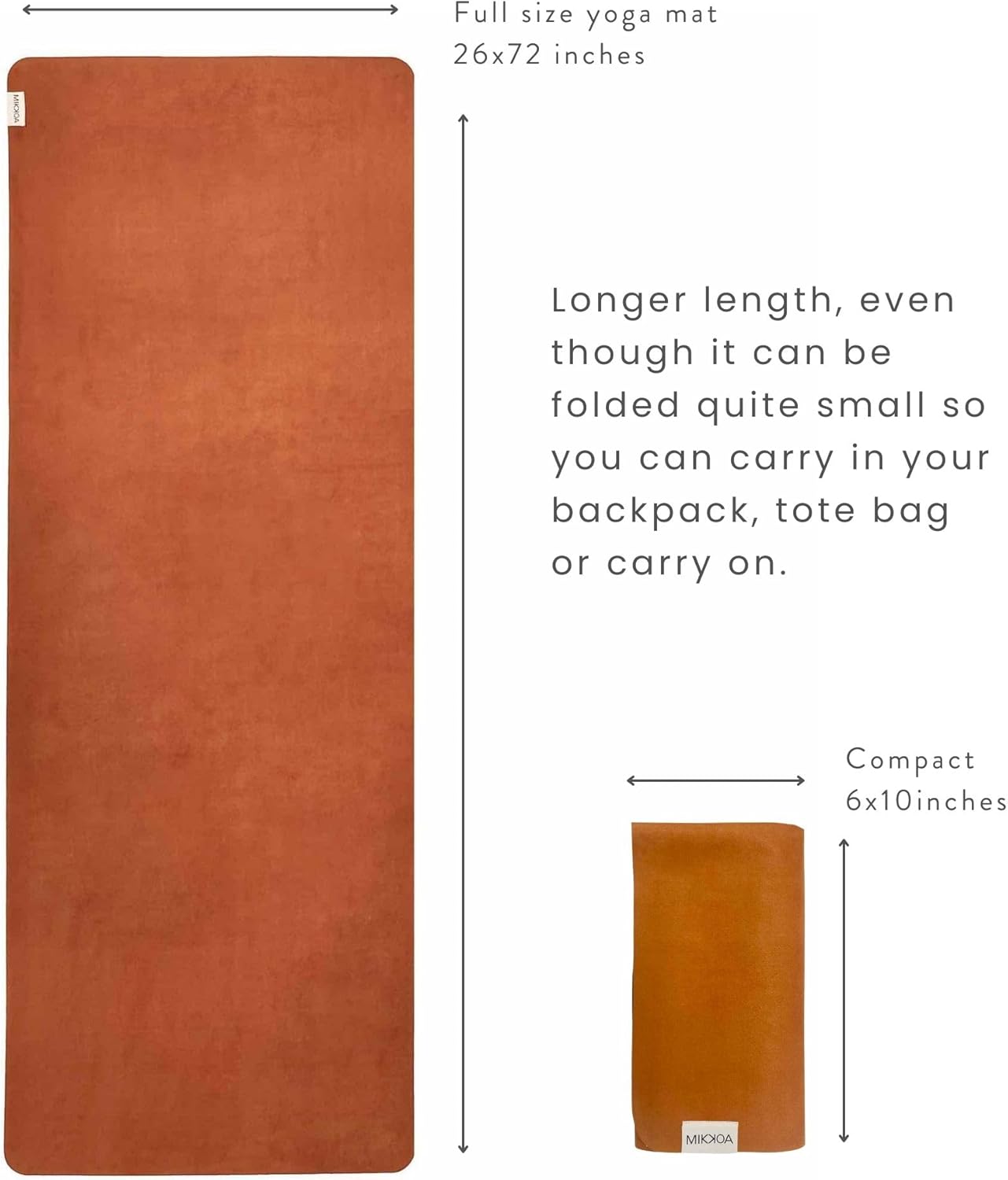 Travel Yoga Mat 1.5mm | Foldable, Lightweight Mat | Use for Travel, Backpacking, Yoga Retreat, Outdoors, Gym, Pilates, Machine Washable, Eco-Friendly