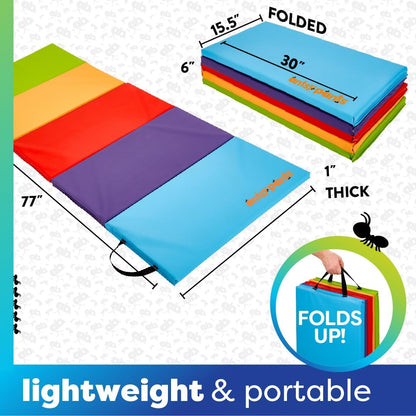 Antsy Pants Tumbling Mat for Kids – Gymnastics Mat, Easy to Clean, Sturdy, Foldable Tumbling Mats, Padded, Lightweight, Portable, Gymnastics Equipment for Active Play