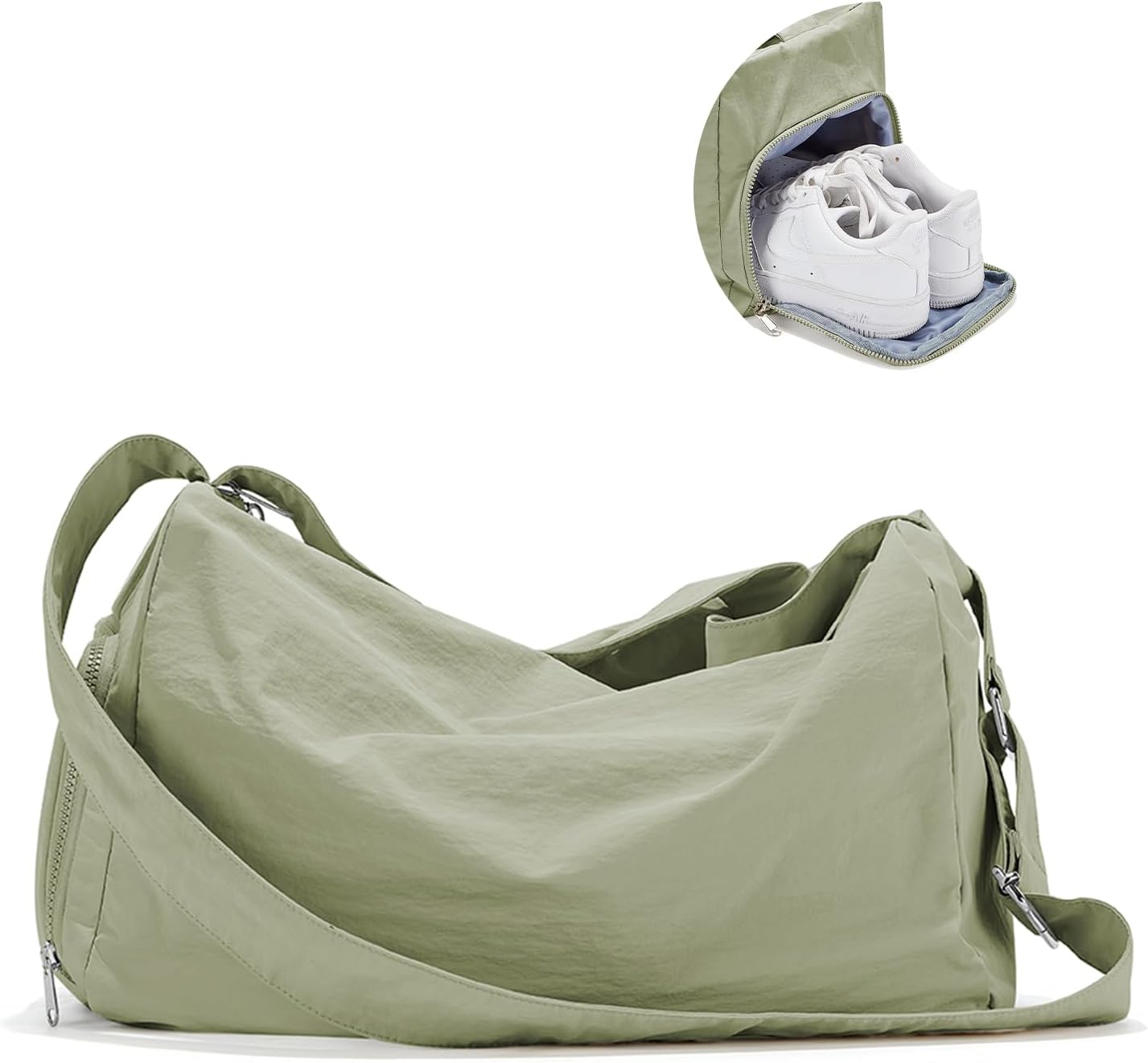 Small Gym Bag with Shoe Compartment, Workout Sport Duffle Bag for Women Travel, Waterproof Shoulder Overnight Bags Lightweight Carry on Tote Bags for Swim, Yoga, Dance