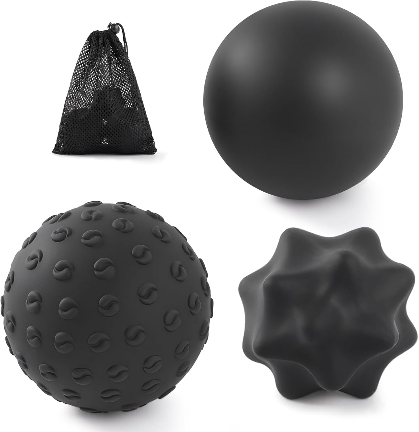 JIEJUNJI Massage Balls Set for Deep Tissue Muscle Relief, Trigger Point & Myofascial Release, Full Body Use for Back, Neck, Shoulder, Foot & Hip (Peanut Ball Set)