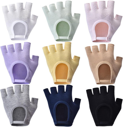 Non-Slip Fingerless Yoga Gloves – Ideal for Pilates, Barre, Air Yoga, and Fitness Workouts – Breathable Fabric with Enhanced Grip for Stability