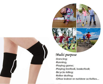 JUMISEE Kids Knee Pad, Anti-Slip Padded Sponge Knee Brace Breathable Flexible Elastic Knee Support for Football Volleyball Dance Skating Basketball Sports