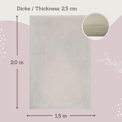 Hakuna Matte CloudSoft Mat for Floor 60" x 80" Beige – Coral Velvet Memory Foam Rug – Non-Slip, Water-Resistant