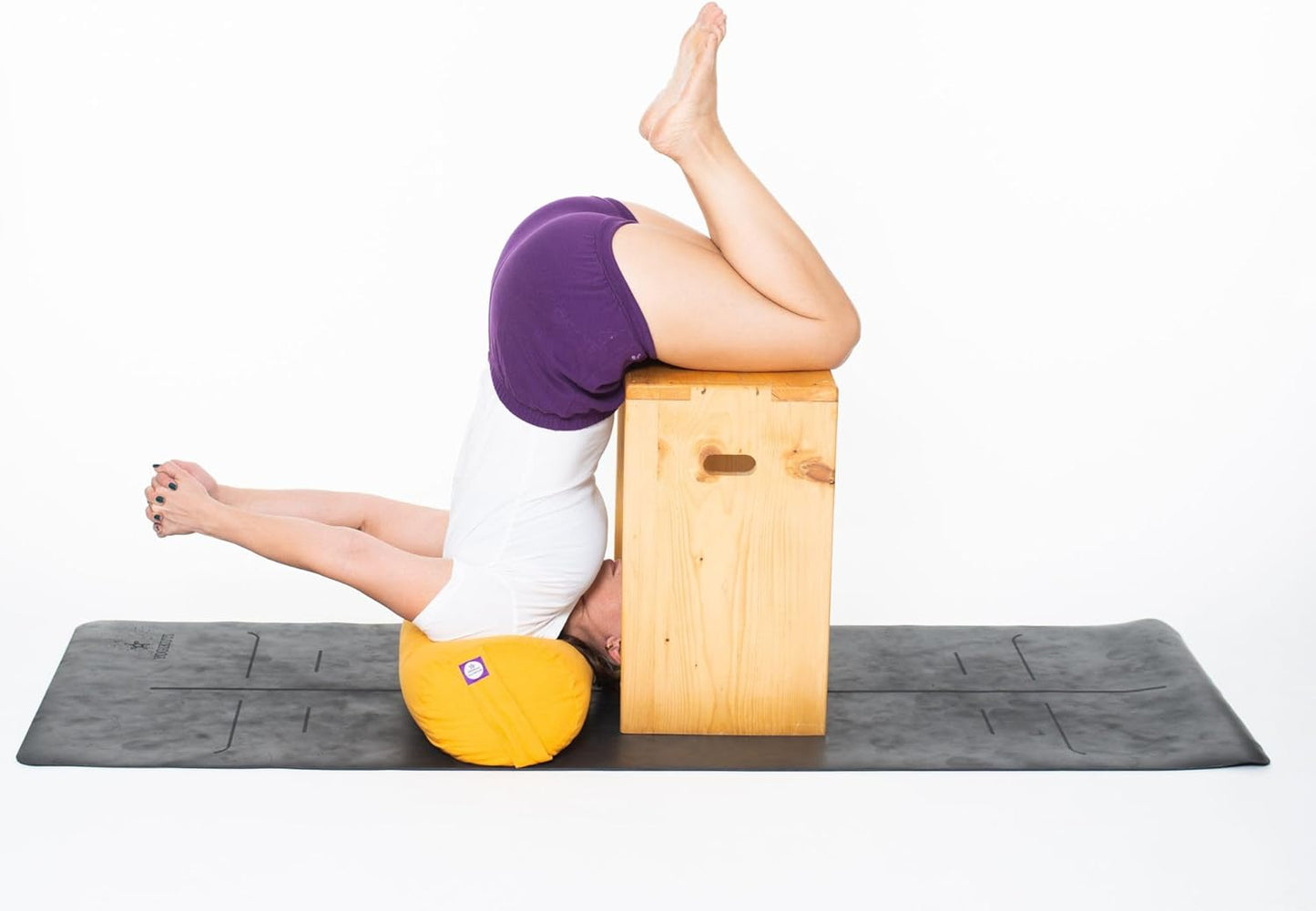 Yogikuti Iyengar Halasana Box - Eco-Friendly Wooden Halasana Bench for Supportive Yoga Practice, Perfect for Inversions and Enhanced Flexibility