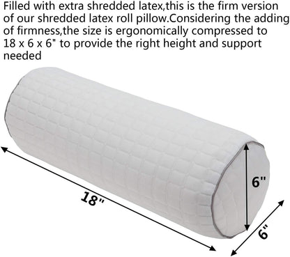 Kingnex Bolster Roll Pillow for Sleeping on Back or Side Under Knee to Relief Lower Back Pain Between Legs for Side Sleepers Cylinder Pillow with Removable Cooling Cover 20x8