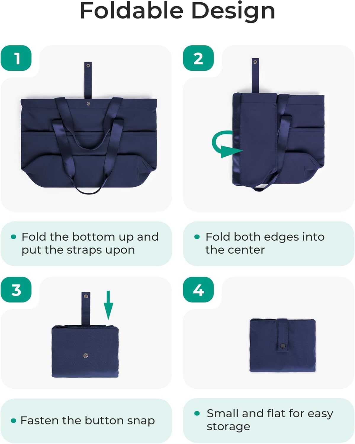 BAGSMART Tote Bag for Women, Foldable Tote Bag With Zipper Travel Shoulder Bag Handbag for Work