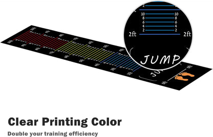 Long Standing Jump Mat Non-Slip Broad Measurement Jumping Rope Pad Foldable Yoga Mat for Gym, Outdoor Exercise, Home Workout