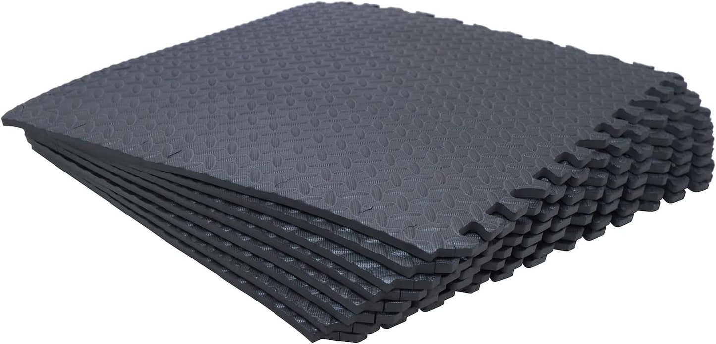 HTTMT- 8X(32 Sqft) Pink Gym Floor Mat 24x24 EVA Foam Interlocking Exercise Fitness Puzzle Floor Gym Yoga Mat Workout Pad [P/N: MTET-HOME012-8PC]