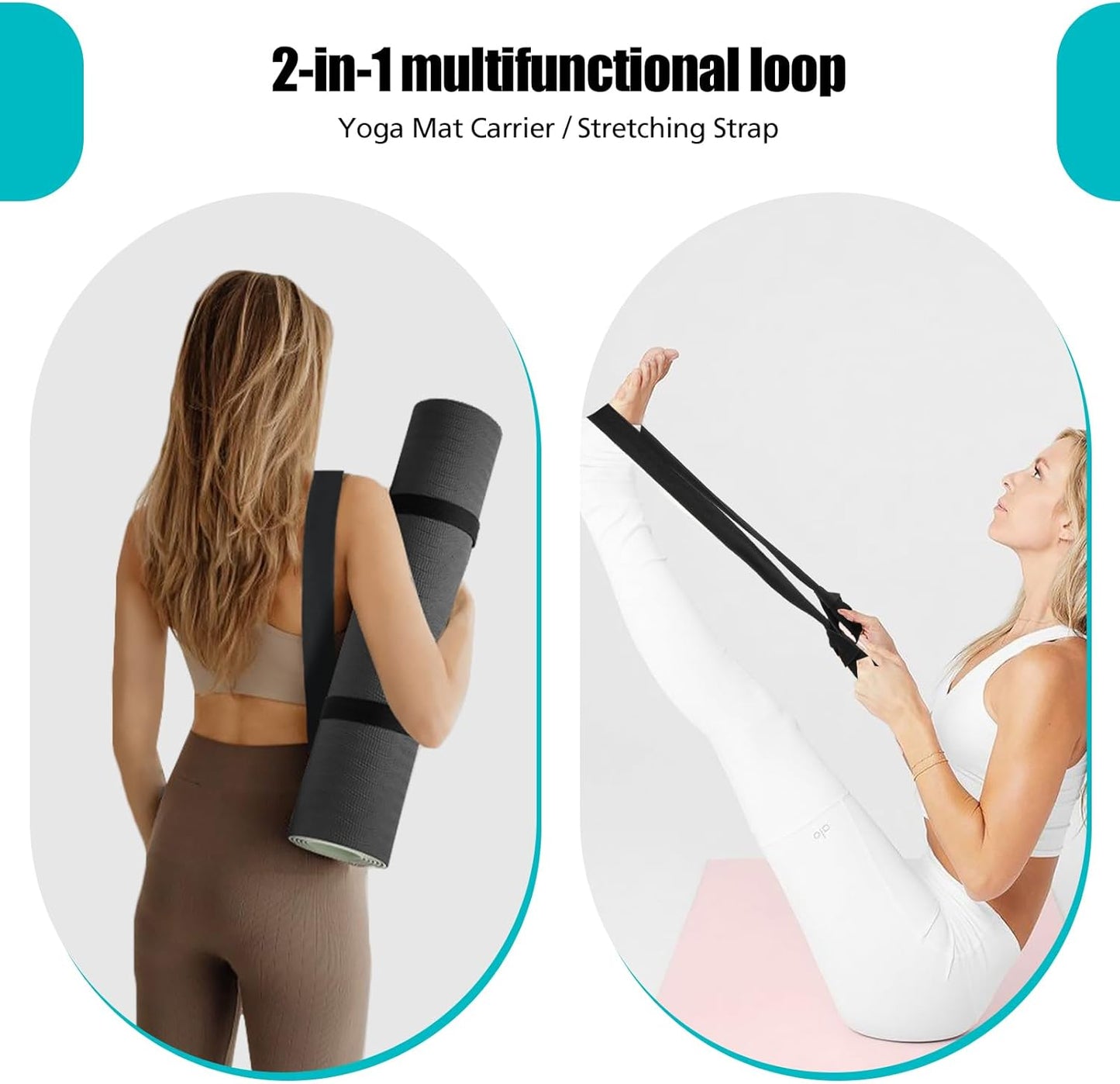 Yoga Mat Carrier Strap, Adjustable Thick Straps Sling for Carrying Large Mats, Stretching Band