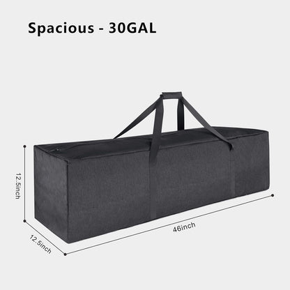 TOPDesign 1-Pack 46 Inch Extra Large Zippered Duffel Bag for Travel Camping Sports Equipment Storage, Waterproof Foldable Luggage Bag with Padded Handles (Black)