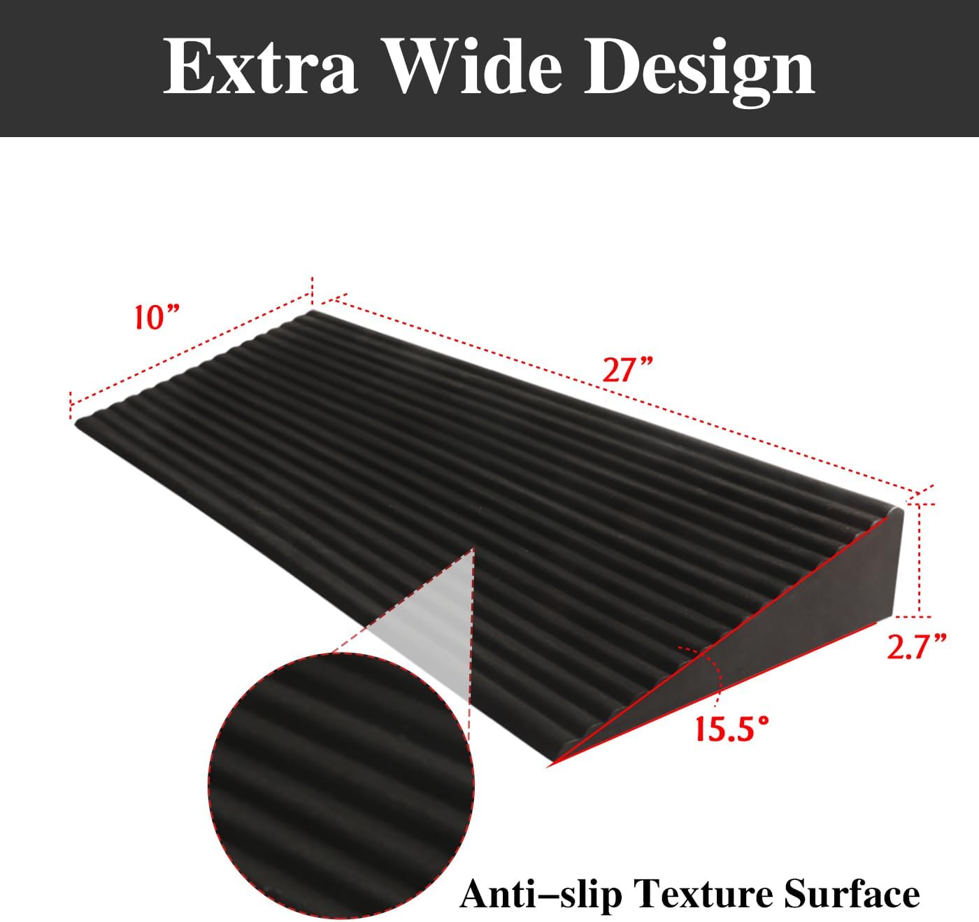 UKIA Large Slant Board Squat Wedge - Heel Elevated Squat Platform for Weightlifting & Mobility Improvement