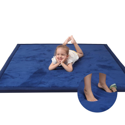 Baby Play Mat for Floor,1.3" Thick Memory Foam Tummy Time Mat,Soft Coral Velvet Nursery Rug,Large Non Slip for Crawling,Toddlers,Infants,Kids,Yoga & Tatami Style for Living Room(Dark Gray)