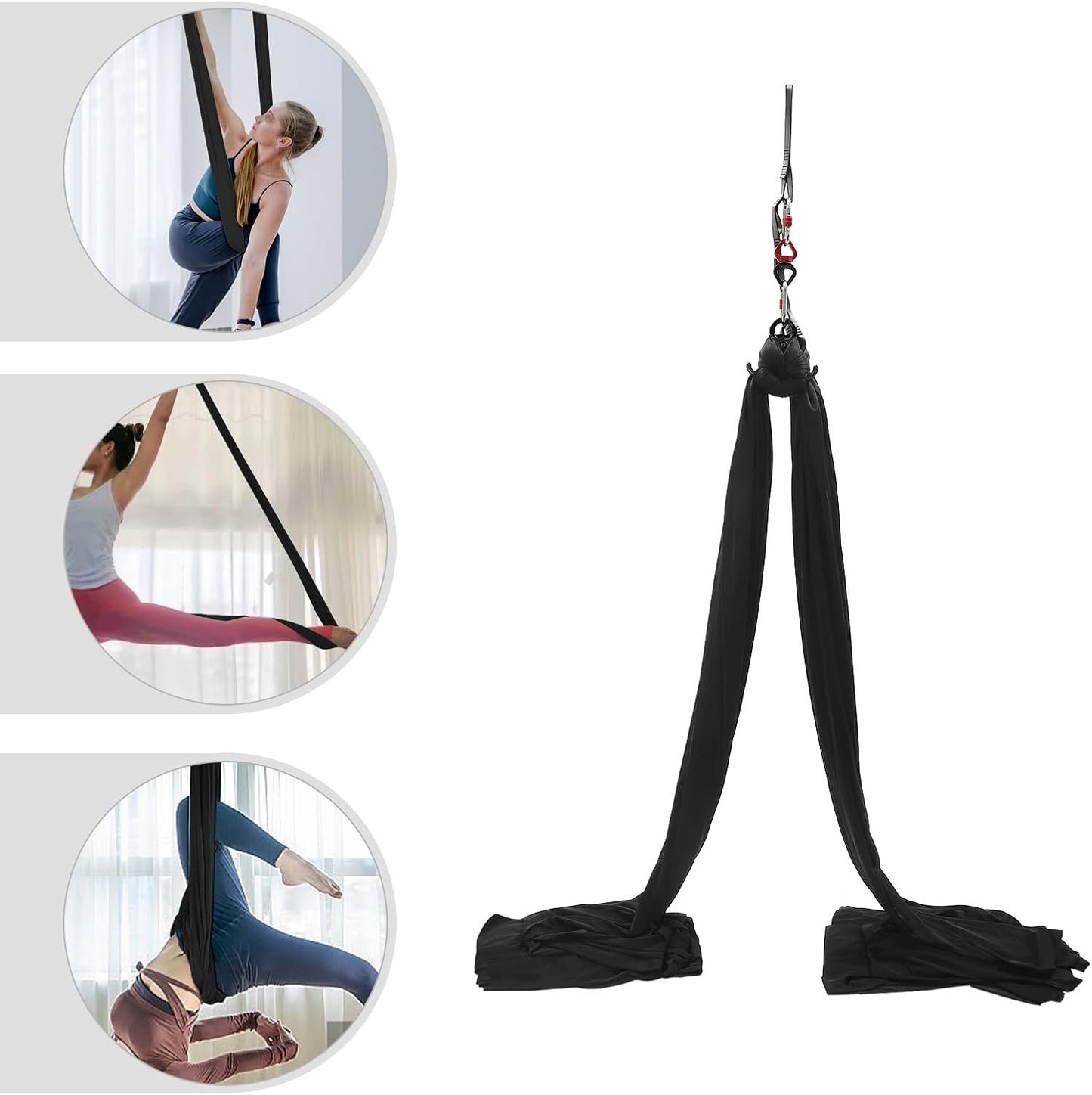 Aerial Silks Equipment, Stretch Aerial Silk Starter Kit for Aerial Acrobatic Dance, Aerial Yoga Hammock