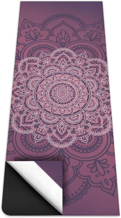 Hot Yoga Mat Towel with Corner Pockets Yoga Towels for Hot Yoga Non Slip with Travel Bag Sweat Absorbent Yoga Blankets Mat Cover for Workout Gym 70"x26" (Mountain-01, 70x26)