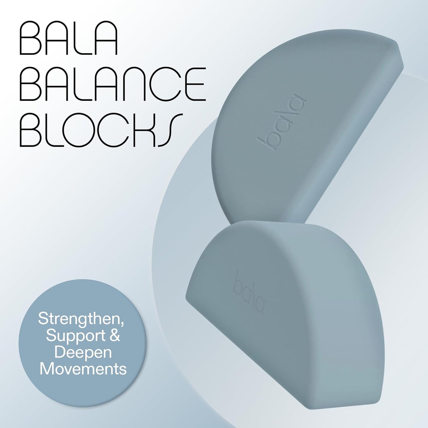 Bala Balance Blocks 2 Pack, Yoga Blocks for Working Out, (Blush) - Semi-Circular Yoga Accessories for Stretching & Exercise - Yoga Equipment for Home Workout - Yoga Block Essentials for Women & Men