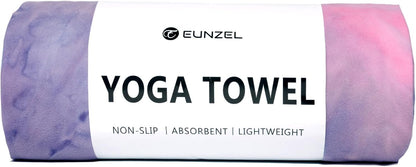 Eunzel Hot Yoga Towel Non Slip Yoga Mat Towel Non-Slip Sweat Absorbent Towel for Hot Yoga, Pilates and Workout 72" x 26.5", Blue