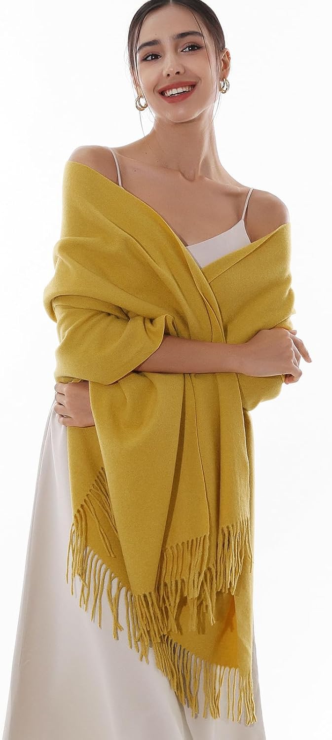 RIIQIICHY Winter Scarfs for Women Pashmina Shawls Wraps for Evening Dresses Large Warm Soft Scarves