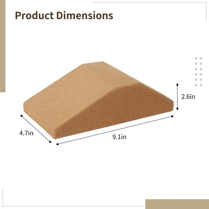 2 Yoga Wedge Blocks - Cork Design for Wrist Support and Non-Slip Grip, Ergonomic for Squats & Myofascial Release