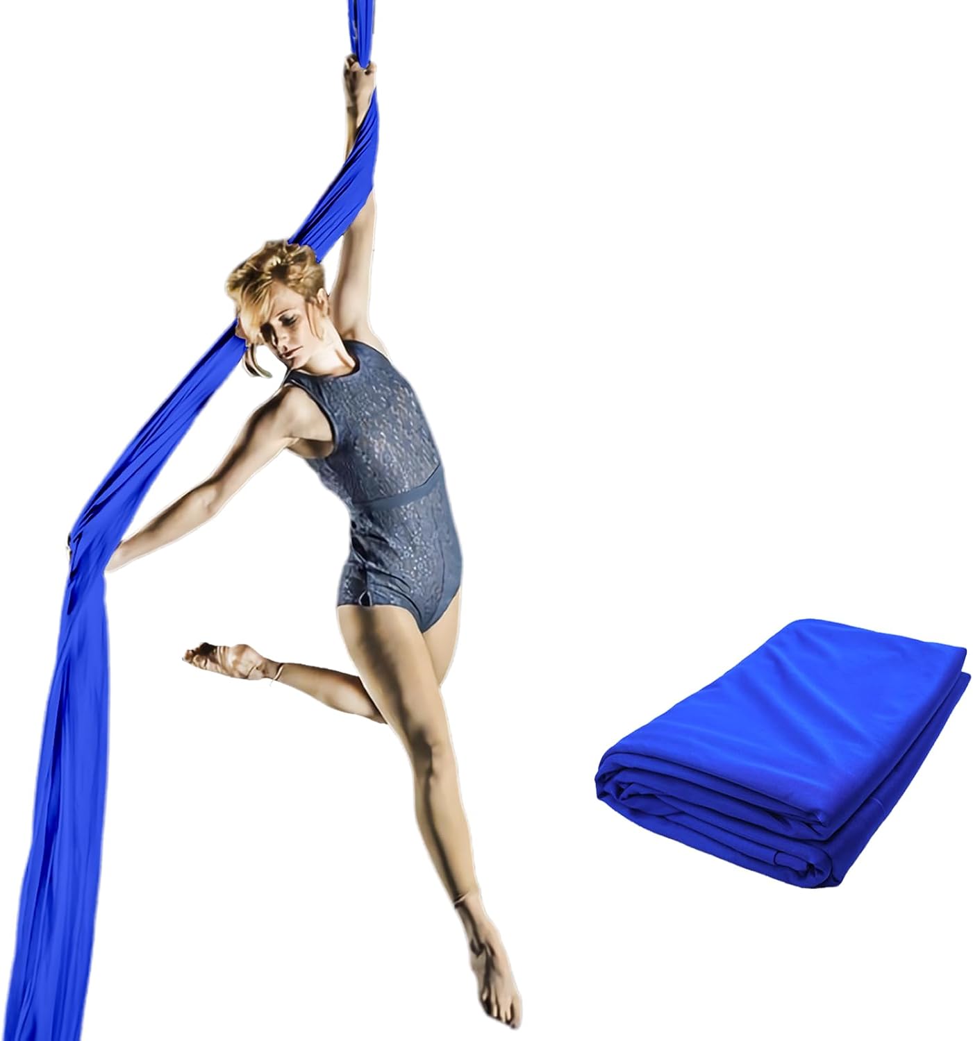 Aerial Silks Fabric, 9 Yards(8.2mL x 1.5mW) 40D Nylon Medium Stretch Yoga Swing for Acrobatic Flying, Durable Aerial Trapeze for Home, Boost Strength Balance (Fabric Only)