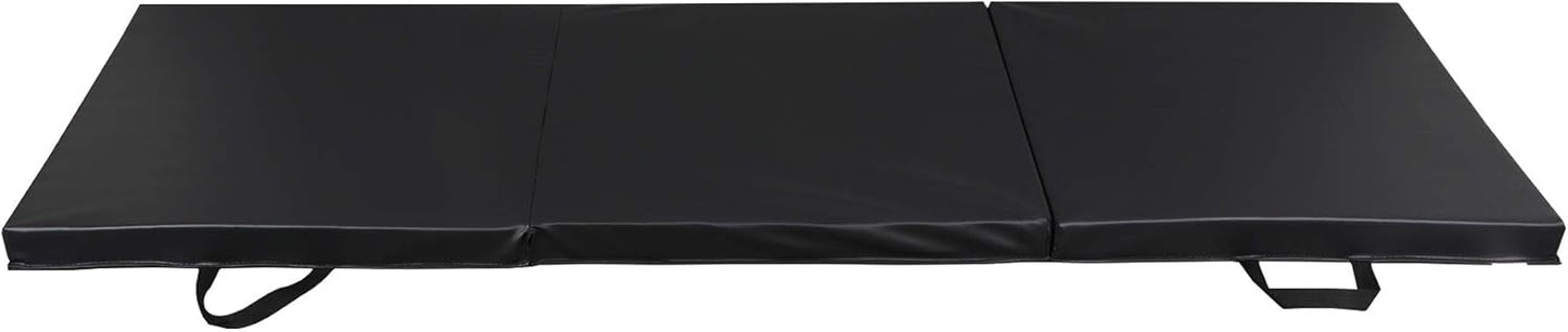 JupiterForce Tri-Foldable Gymnastics Tumbling Thick Mats with Carrying Handles for Home Exercise, Gym, Stretching, Core Workouts, Yoga, 6X2X2