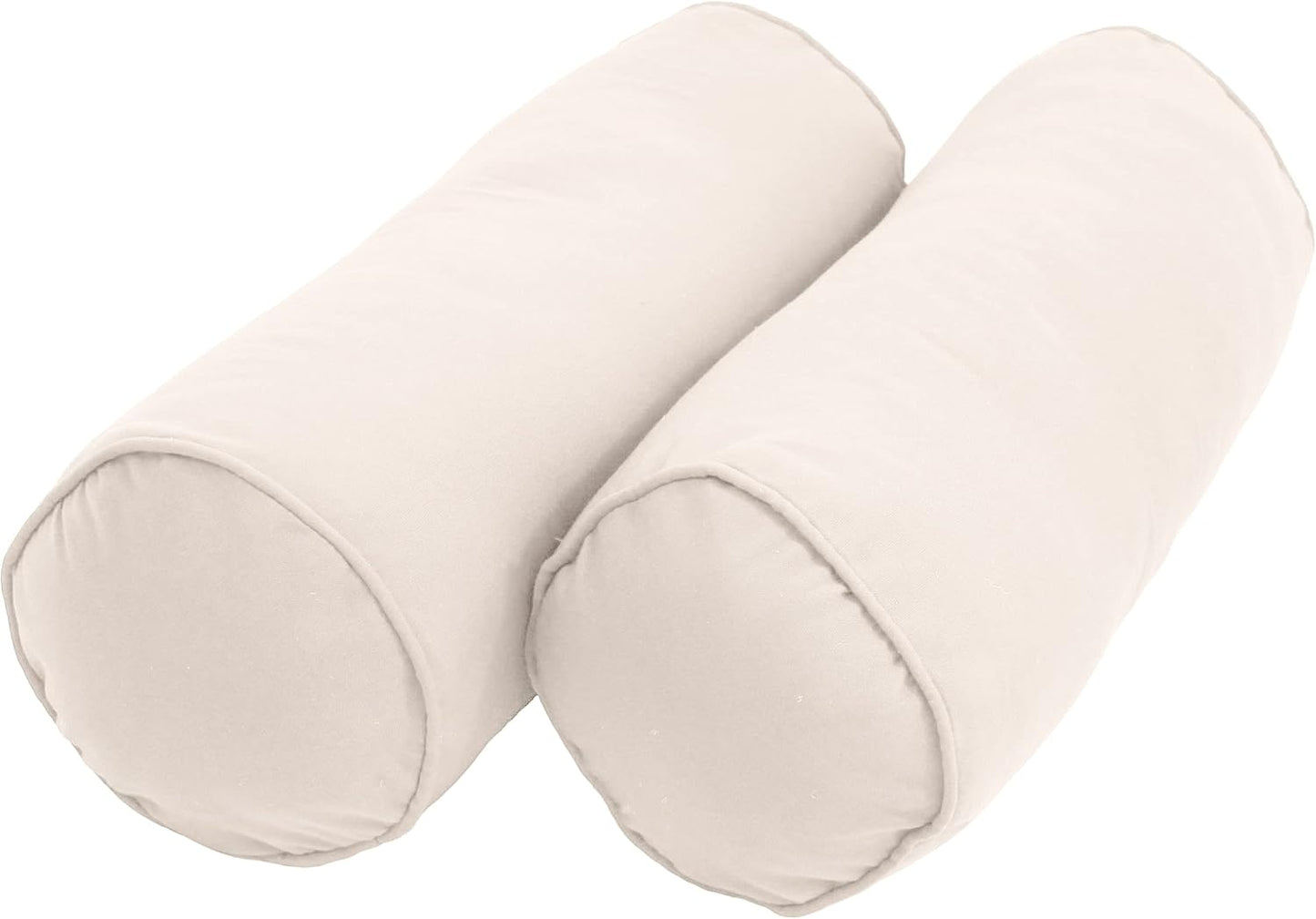 Blazing Needles Double-Corded Solid Twill Bolster Pillows with Inserts (Set of 2), 20" x 8", Burgundy
