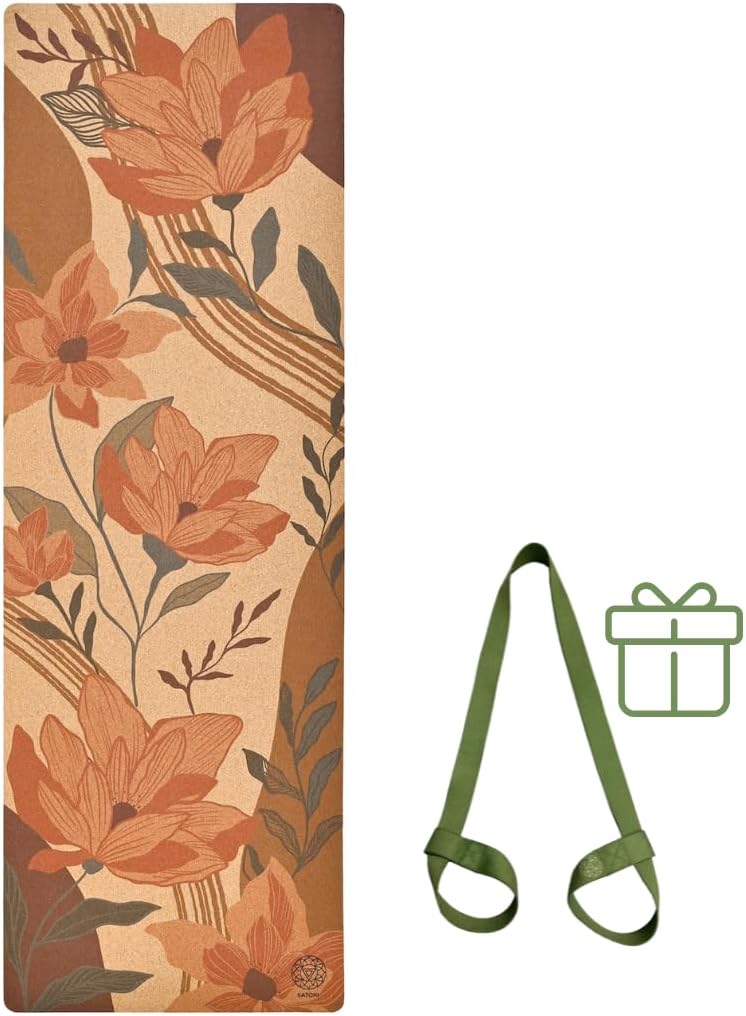 Cork Yoga Mat with Natural Rubber Base, Extra Size, Thickness and Support, Excellent Cushion & Grip, Non-Slip, Non-Toxic, Sweat-Resistant, Sustainable, Eco-friendly Exercise Mat