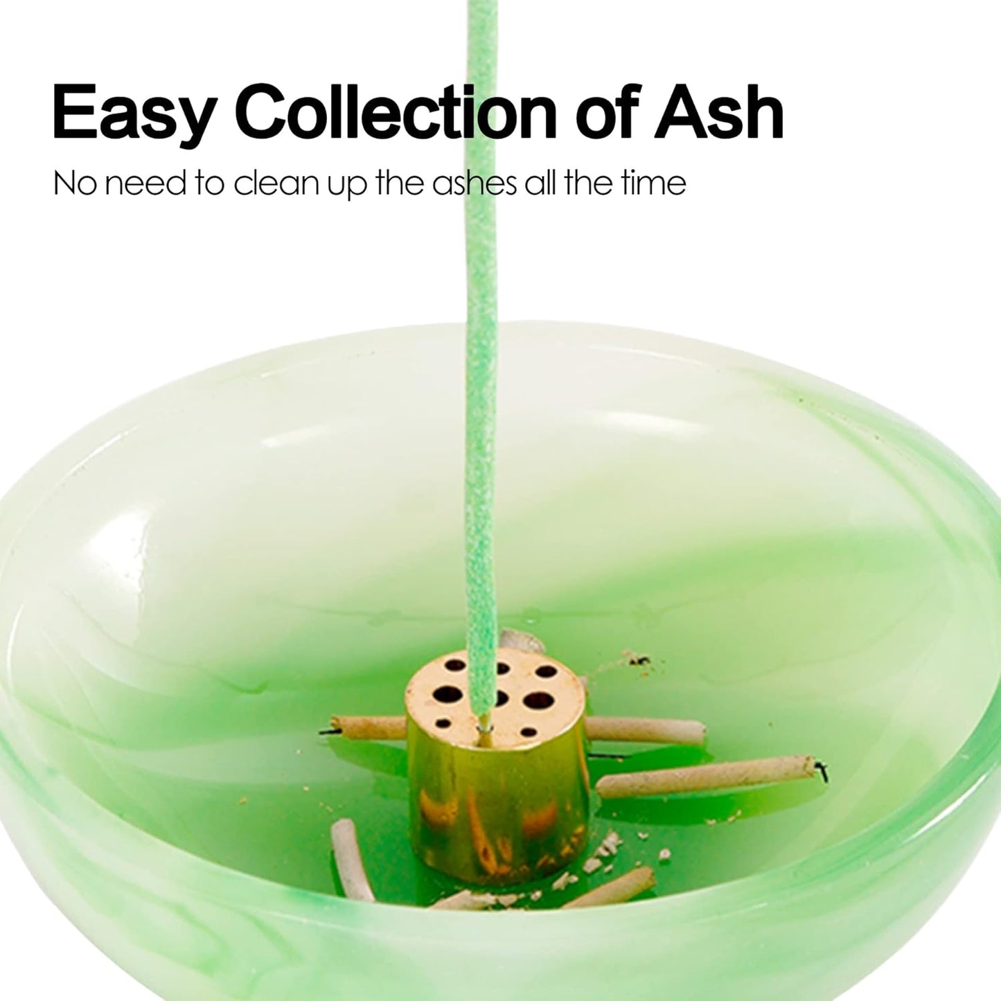 Incense Holder, Beautiful Natural Marble Incense Burner for Meditation, 9 Incense Holes Suitable for Most Types (Black)