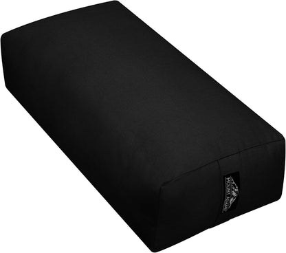 Mount Adams Rectangular Yoga Bolster for Restorative Yoga, 24" x 10" x 5", 6 lbs, 100% Cotton Rectangular Pillow with Handles, Dense, Firm Yoga Pillow and Cushion for Home or Studio