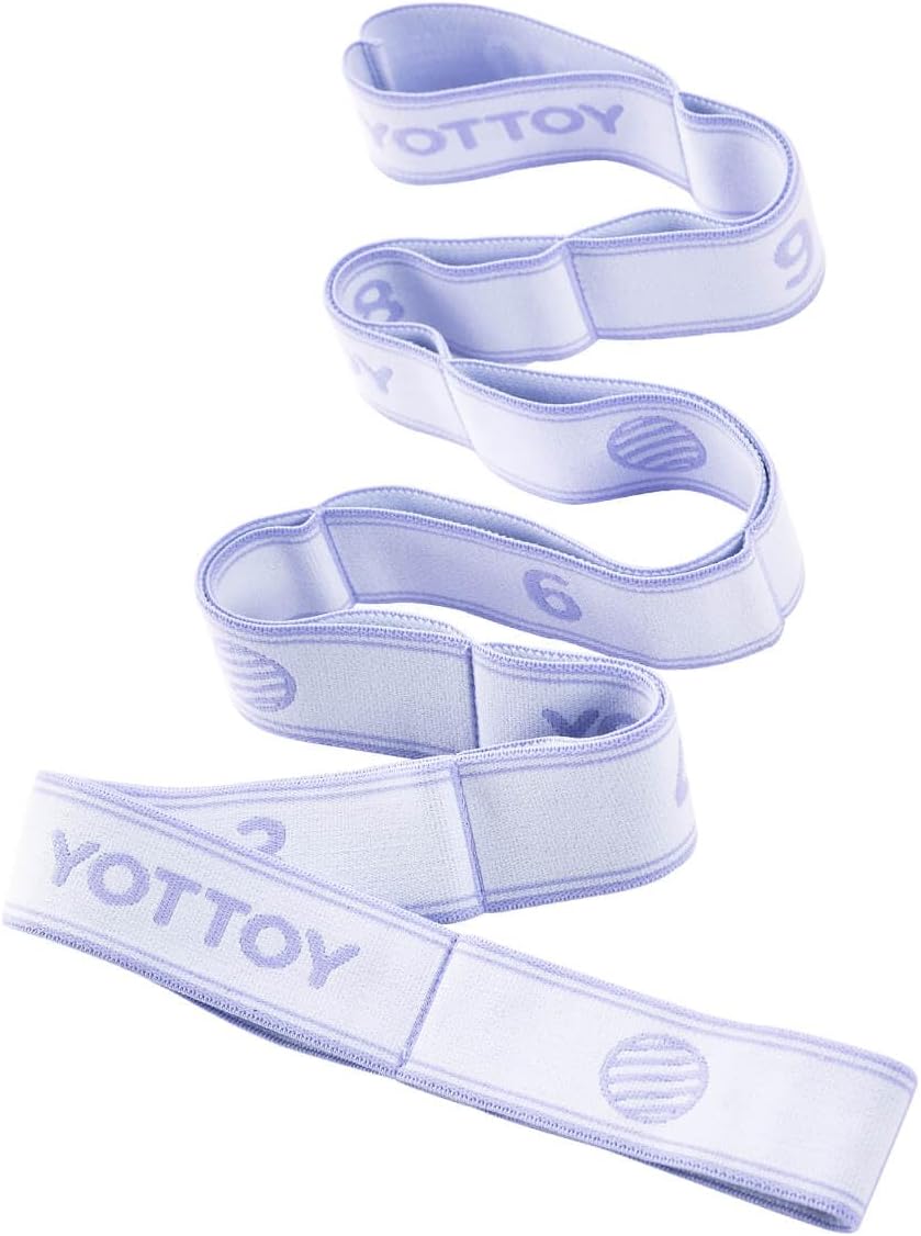 YOTTOY Yoga Strap and Resistance Bands-Exercise Elastic Bands for Working Out Women with 10 Loops-Perfect for Stretching and Physical Therapy