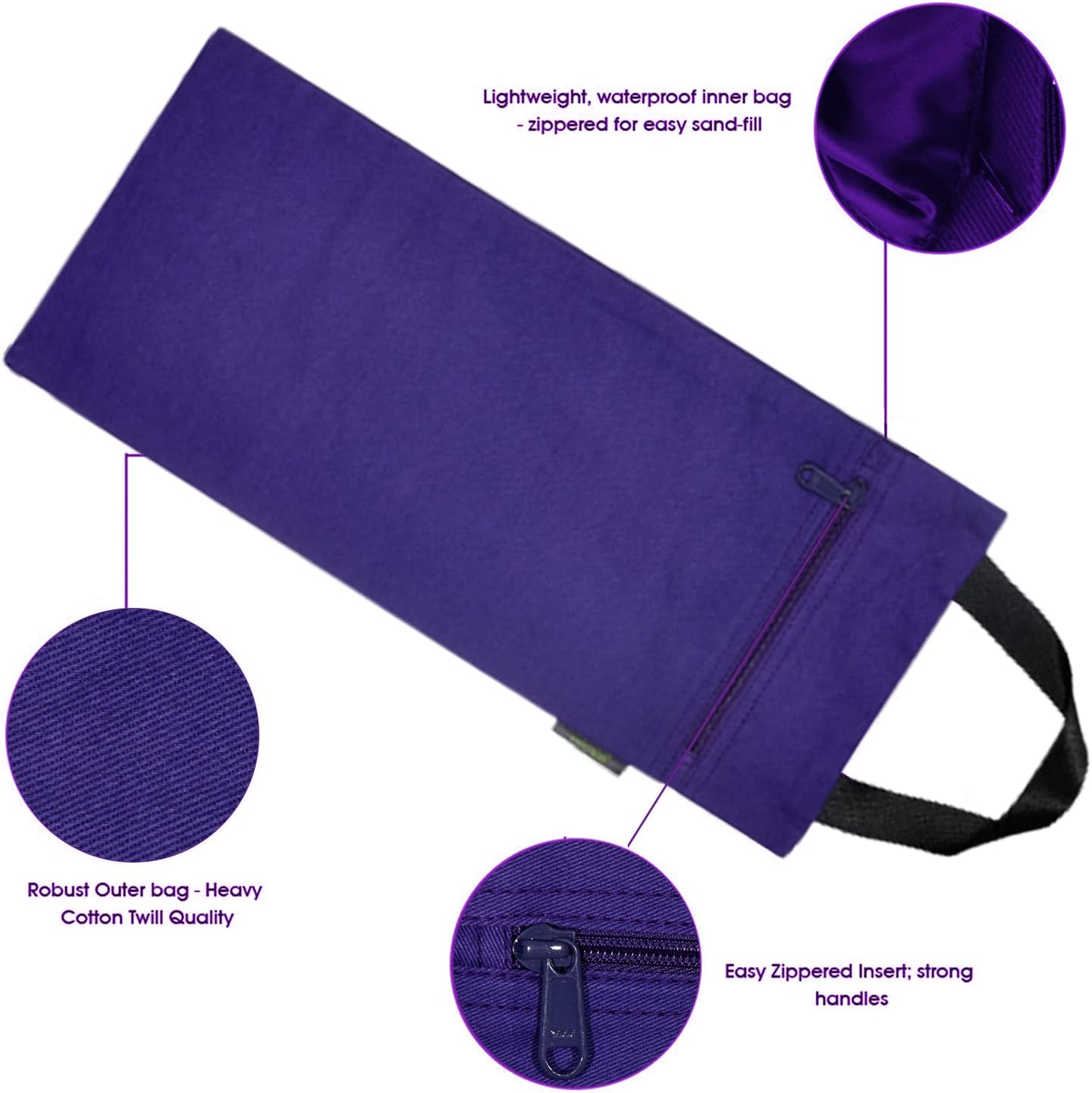 Yoga Sand Bag, Cotton Unfilled for Yogas, Weights & Resistance Training, Portable Weightlifting Sandbag