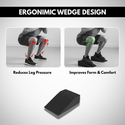 Pack of 2 Foam Wedges, Weight Lifting Wedges for Squat, Heel Raiser for Squats, Compact Black Foam Calf and Ankle Training Wedges Compact Wedge For Squats, Ankle Mobility