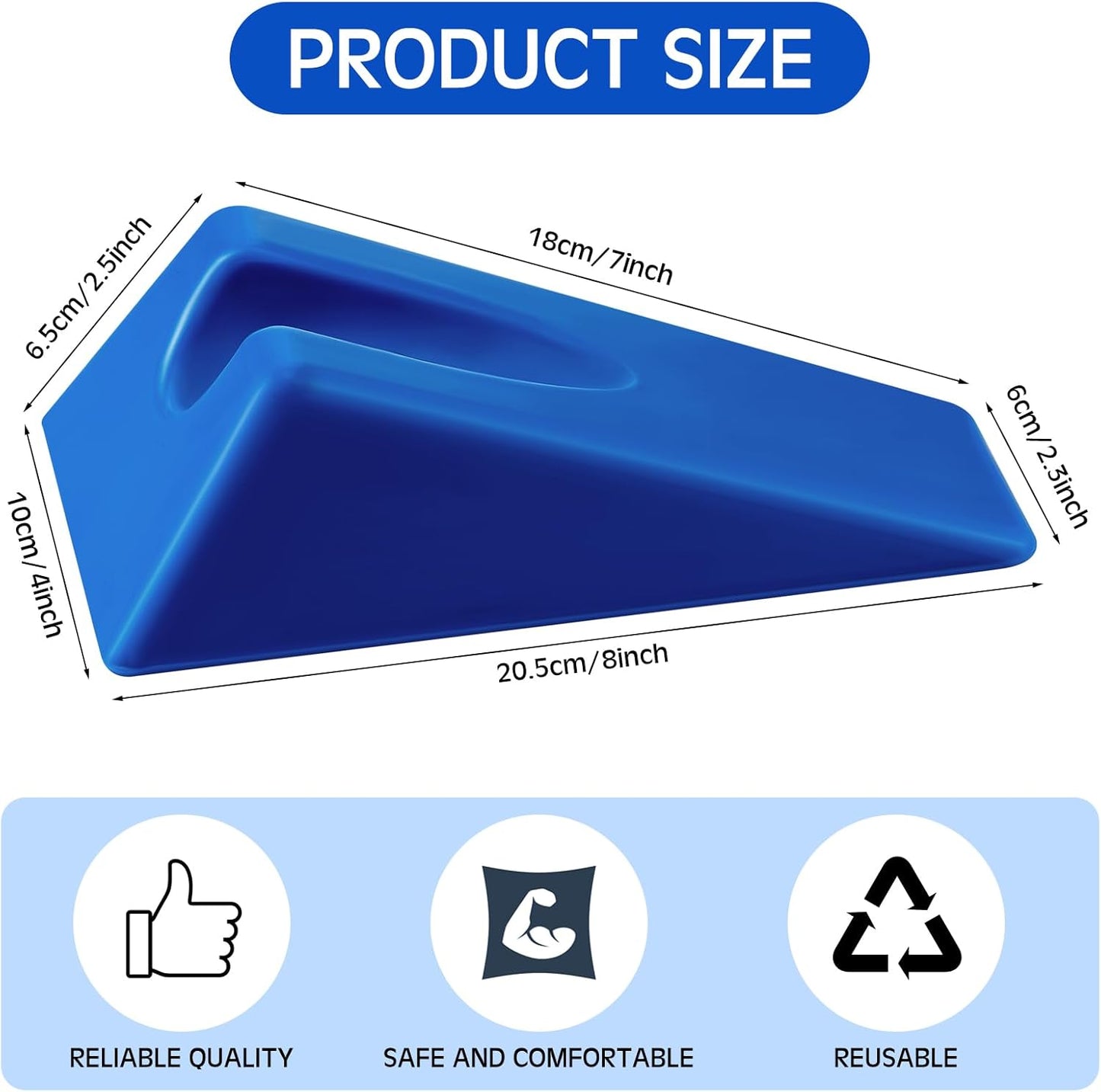 Suzile Mobilization Wedge 7.9 x 4.1 x 2 Inch Triangle Therapy Non Slip Silicone Wedge Pillow Sturdy Support for Relieve Spinal Pain Rehabilitation Tool(Gray)