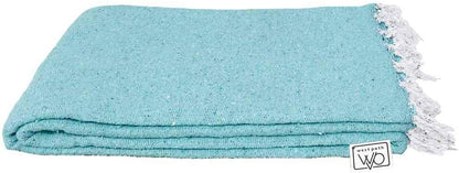 Open Road Goods Solid Color Mexican Yoga Blanket – Large Handwoven Throw for Yoga, Beach, Camping or Home – Soft and Durable Cotton Blend