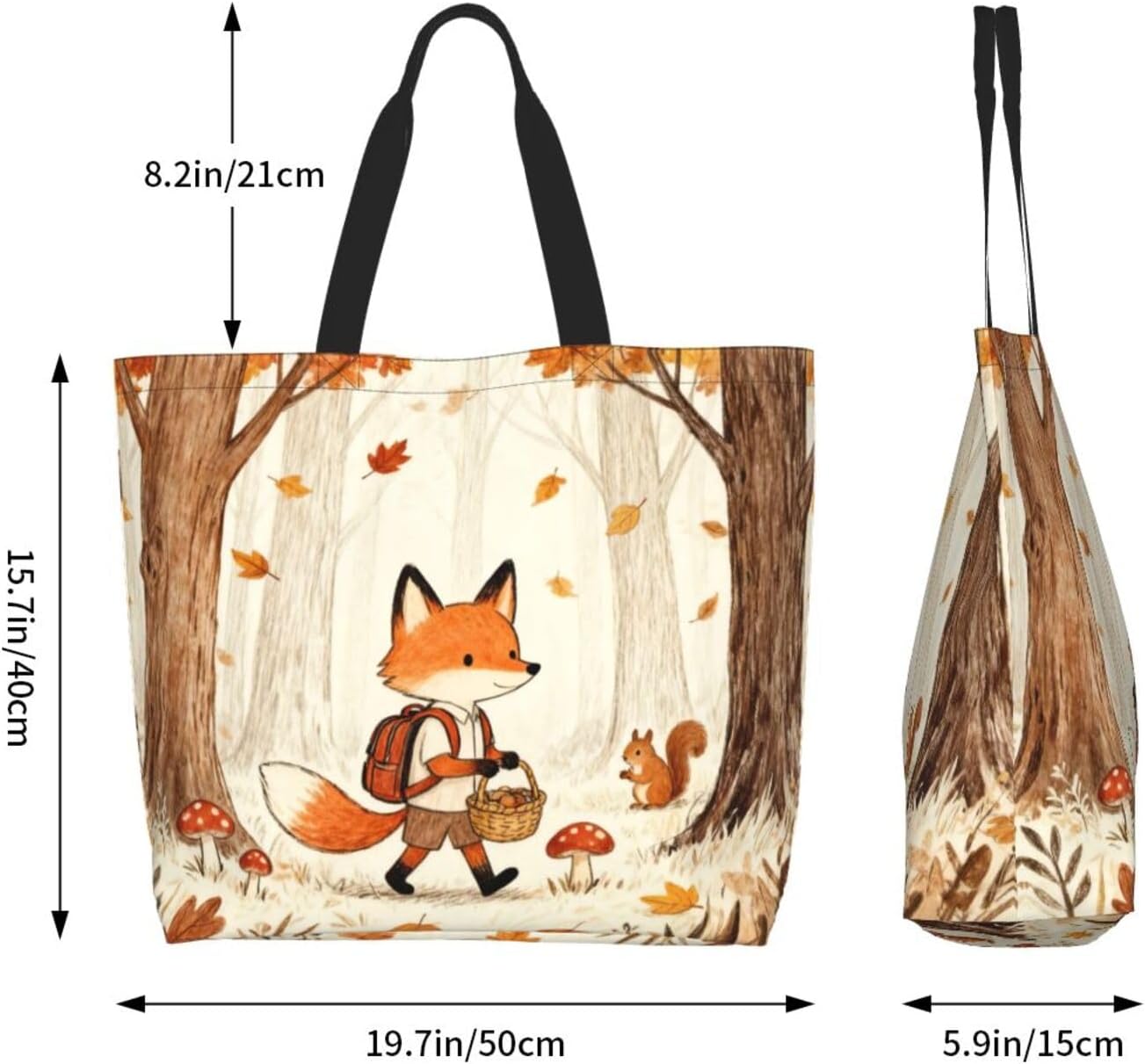 Tote Shoulder Bag Large Durable Reusable Eco-friendly Handbag Lightweight Stylish for Daily Use-19.7x15.7x5.9 Inch - Colors B