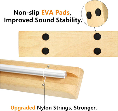 Meditation Chime with 3 Tone (C-E-G) Wooden Hand-held Chimes for Classroom Management, Yoga, Meeting and Sound Therapy, Chime Mallet Included