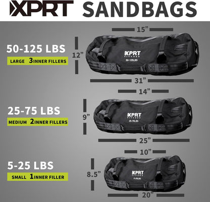 XPRT Fitness Workout Sandbag for Heavy Duty Workout Cross Training 7 Multi-positional Handles - Color Army Green/Black/Camo