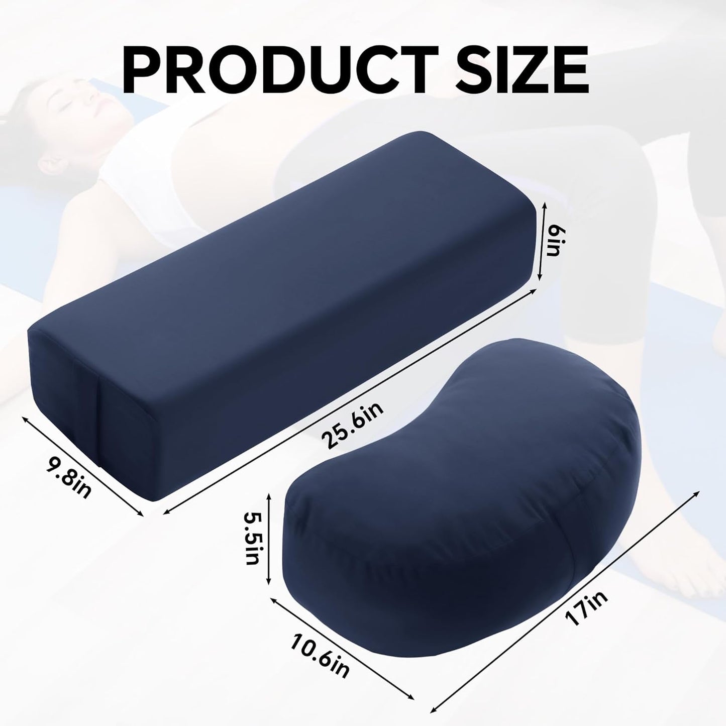 MABOZOO 2-Piece Yoga Bolster Pillow