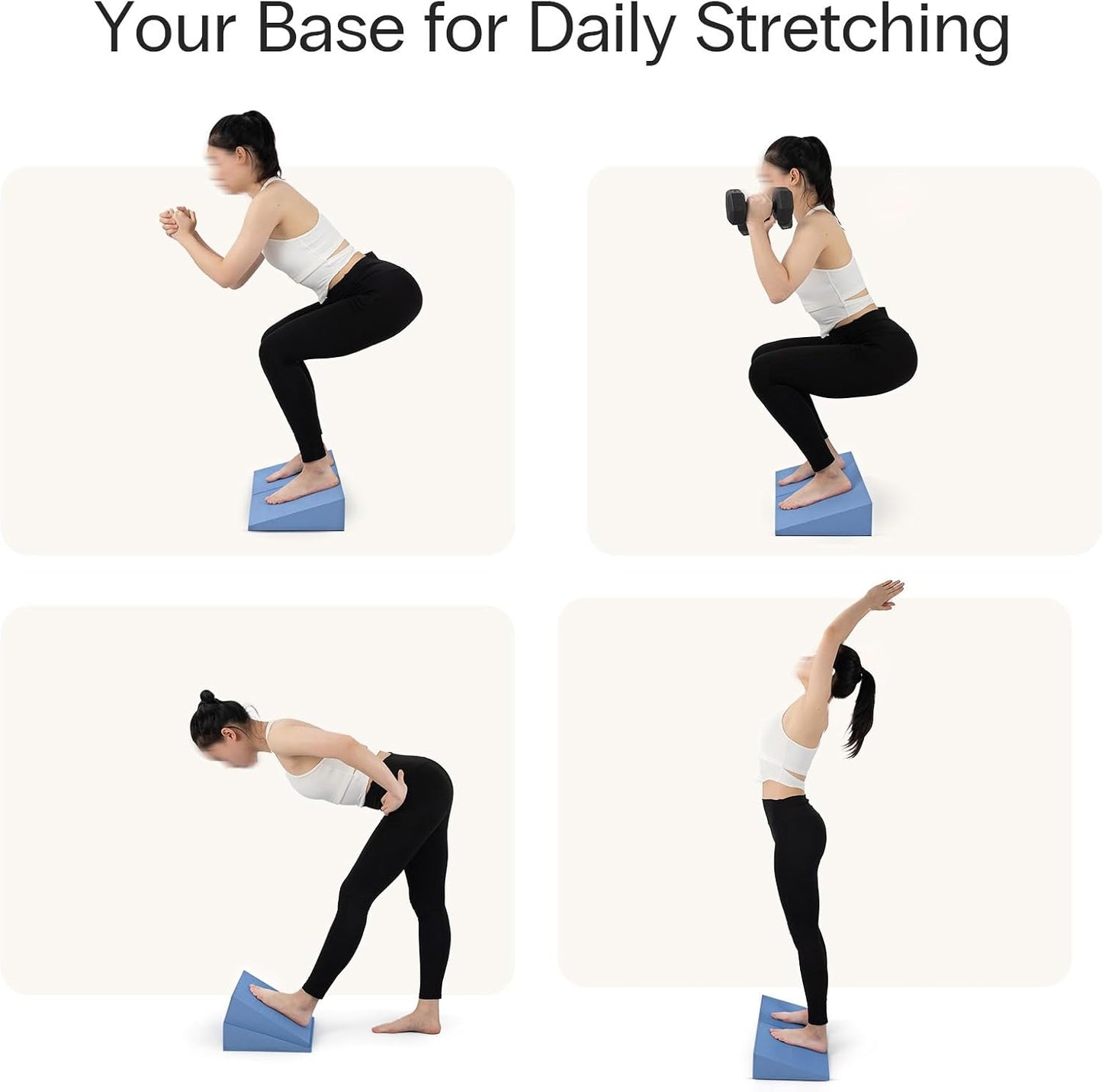 StrongTek XL Foam Yoga Wedge Blocks, Black, Set of 2, 16.5° Incline, 13" × 12.75" × 3.75", for Yoga, Stretching, Squats & Physical Therapy
