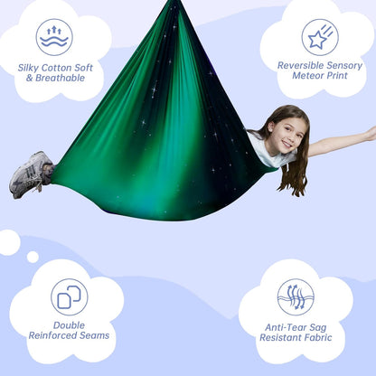 Aokitec Therapy Swing for Kids with Special Needs (Hardware Included) Snuggle Swing Cuddle Hammock Indoor Adjustable Aerial Yoga for Children with Autism, ADHD, Asperger, Sensory Integration