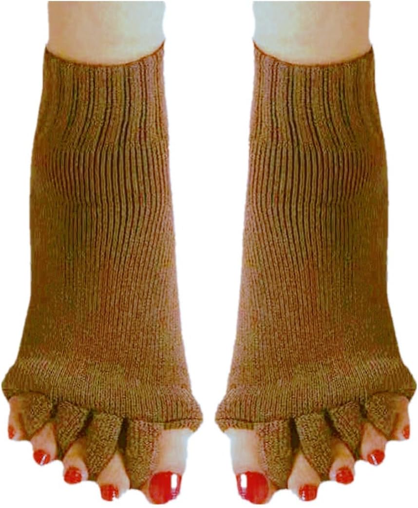 Women Toe Separator Socks Toeless Foot Alignment Socks for Yoga GYM Massage Pain Relief Improves Circulation Stretchy