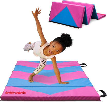Antsy Pants Tumbling Mat for Kids – Gymnastics Mat, Easy to Clean, Sturdy, Foldable Tumbling Mats, Padded, Lightweight, Portable, Gymnastics Equipment for Active Play