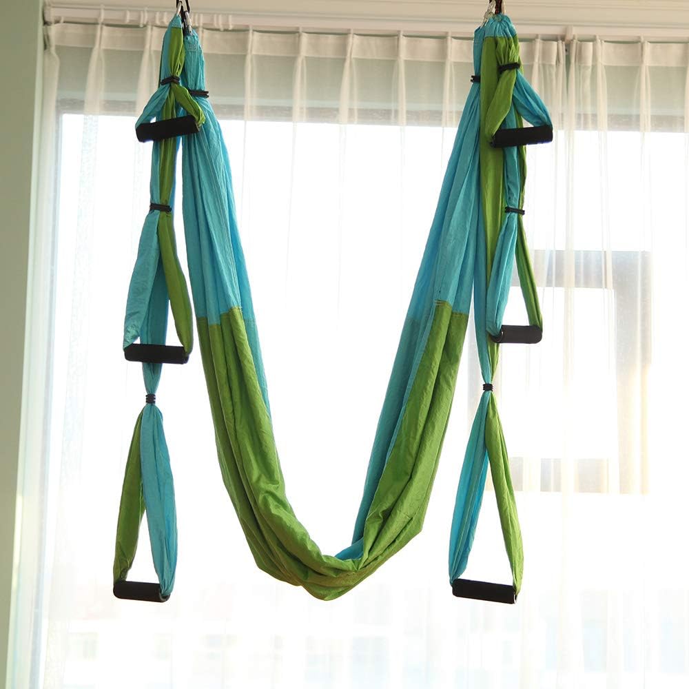 Aerial Trapeze Yoga Hammock Kit - Ultra Strong Antigravity Yoga Flying Sling Inversion Swing Tool Set